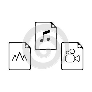 File photo, music, video. vector icon.