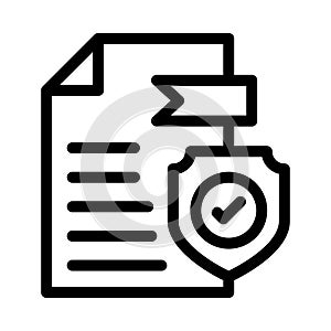 File protection vector  thin line icon