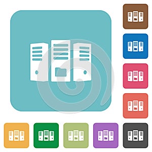 File server rounded square flat icons