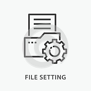 File setting line icon on white background.