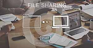 File Sharing Computer Data Digital Document Concept photo