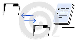 File Sharing Between Folders with Data Transfer Arrows and Documents