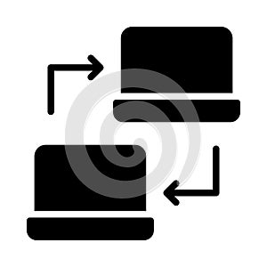 File sharing glyph flat vector icon