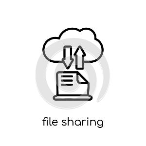 File sharing icon. Trendy modern flat linear vector File sharing