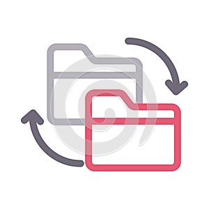File sharing vector color line icon
