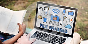 File Sharing Internet Technology Social Storage Concept