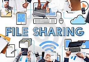 File Sharing Internet Technology Social Storage Concept