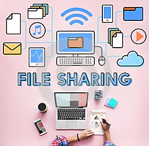 File Sharing Internet Technology Social Storage Concept