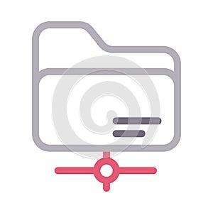 File sharing vector color line icon