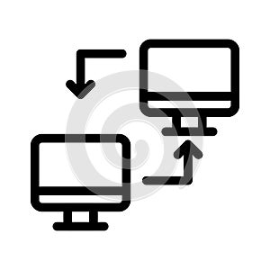 File sharing vector thin line icon