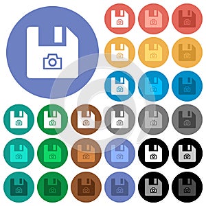 File snapshot round flat multi colored icons