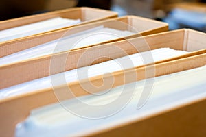 File Stack, file folder close up for background.