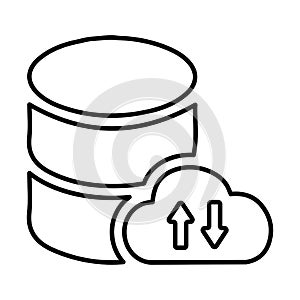 File, storage, cloud, database line icon. Outline vector.