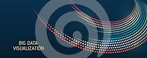File structuring, machine learning. Big data visualization. A dynamic array of information. Data sorting process. Big data stream