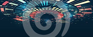 File structuring, machine learning. Big data visualization. A dynamic array of information. Data sorting process. Big data stream