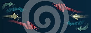 File structuring, machine learning. Big data visualization. Data sorting process. A dynamic array of information, consisting of