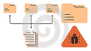 File System with Malware Warning and Document Hierarchy Visualization