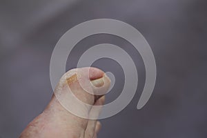 With the file on the toe