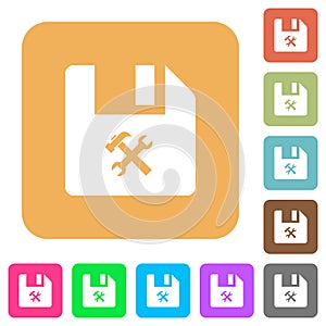 File tools rounded square flat icons