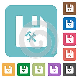 File tools rounded square flat icons