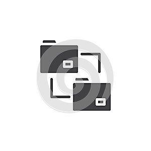 File transfer folders icon vector