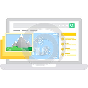 File transfer and load to cloud icon vector