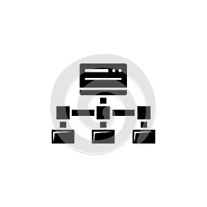 File Transfer, Shared Site Flat Vector Icon