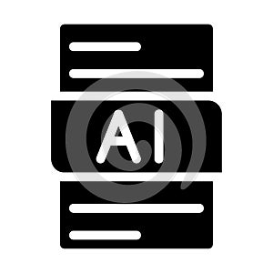 file type format Ai icons. document extension soild style graphic design