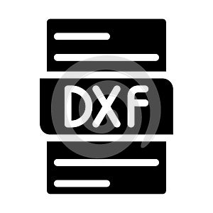 file type format dxf icons. document extension soild style graphic design