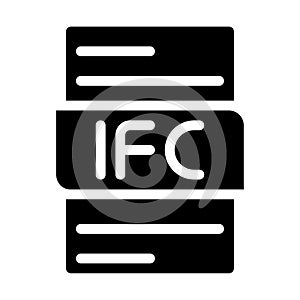 file type format ifc icons. document extension soild style graphic design