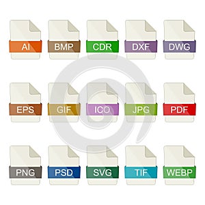 File type icons. Graphic