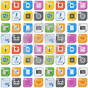 File types and formats seamless pattern background presentation document symbol application software folder vector