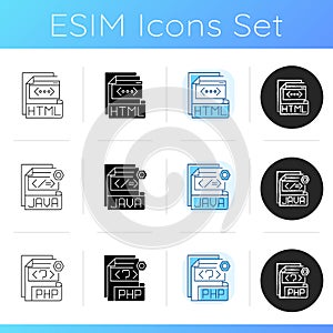 File types icons set