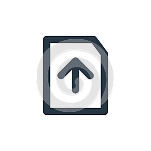 file upload icon vector from px network and communication concept. Thin line illustration of file upload editable stroke. file