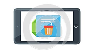 File Upload to Cloud on Tablet Interface, vector design Generative AI