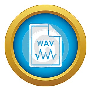 File WAV icon blue vector isolated