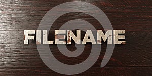 Filename - grungy wooden headline on Maple - 3D rendered royalty free stock image