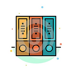 Files, Archive, Data, Database, Documents, Folders Abstract Flat Color Icon Template