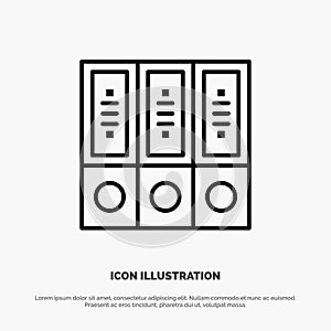 Files, Archive, Data, Database, Documents, Folders Line Icon Vector