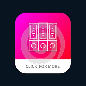 Files, Archive, Data, Database, Documents, Folders Mobile App Button. Android and IOS Line Version