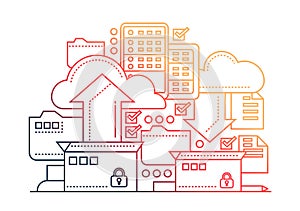 Files Archiving - flat line design website banner