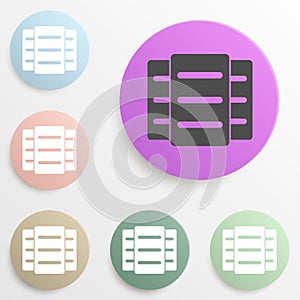 files badge color set. Simple glyph, flat vector of web icons for ui and ux, website or mobile application