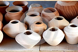 Files of clay pots ,crocks photo