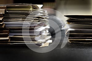 Files on Desk Business Work Folders for Organizing Papers photo