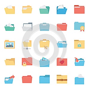 Files and Folder Isolated vector Icons Set Every Folder or files Icons Can be easily Color modified or edited in any style or Col