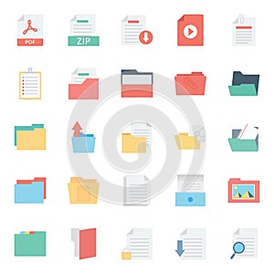 Files and Folder Isolated vector Icons Set Every Folder or files Icons Can be easily Color modified or edited in any style or Col
