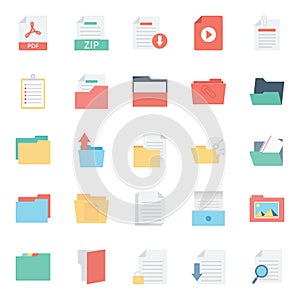 Files and Folder Isolated vector Icons Set Every Folder or files Icons Can be easily Color modified or edited in any style or Col