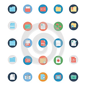 Files and Folder Isolated vector Icons Set Every Folder or files Icons Can be easily Color modified or edited in any style or Col