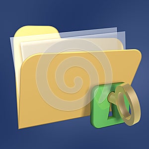 Files folder and key lock