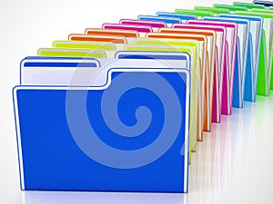 Files of folders concept icon shows data records for filing and record keeping - 3d illustration